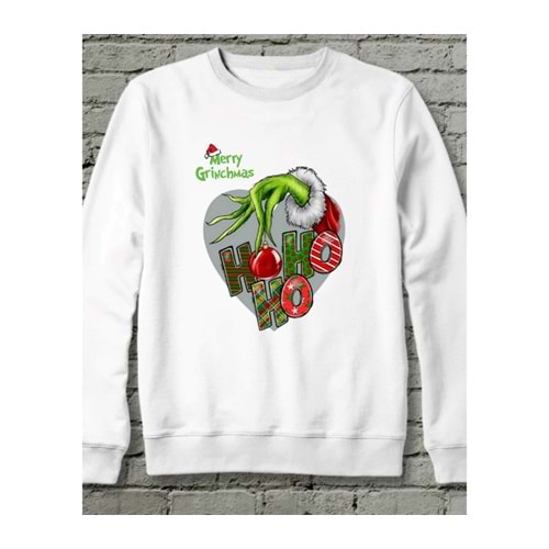 Grinch Ruhlu Sweatshirt Beyaz