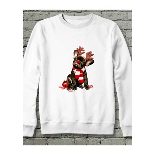 Noel Işıltısı Sweatshirt Beyaz