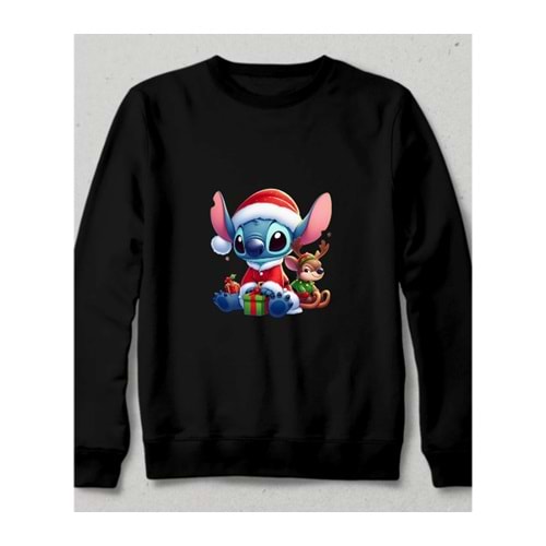 Ohana! Christmas Sparkle Sweatshirt Siyah