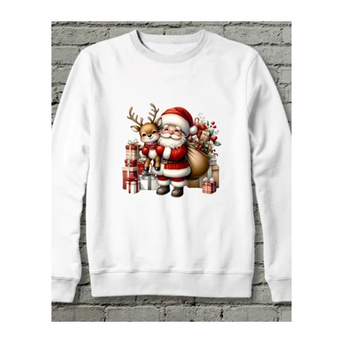 Santa & Noel Glow Sweatshirt Beyaz