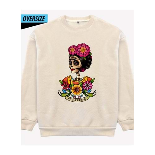 Recuérdame Oversize Sweatshirt Bej