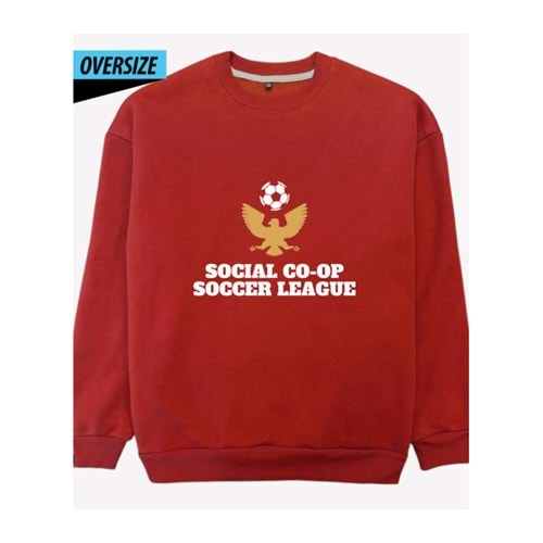 Game On Oversize Sweatshirt Kırmızı