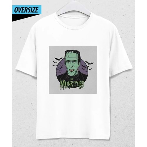 Şaşkın Frankenstein Oversize T-Shirt Beyaz