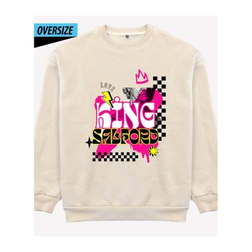 King Street Oversize Sweatshirt Bej