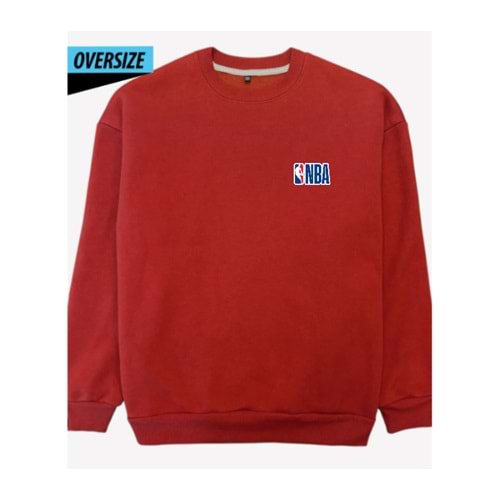 Basketbol Tutkunlarına Özel NBA Sweatshirt Oversize Kırmızı