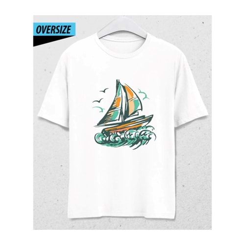 Sail Away Oversize T-Shirt Beyaz