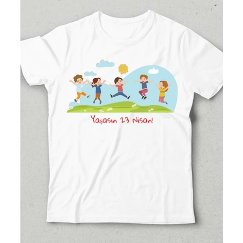 Yaşasın 23 Nisan! Özel Tasarım Çocuk T-Shirt (3-4 Yaş)