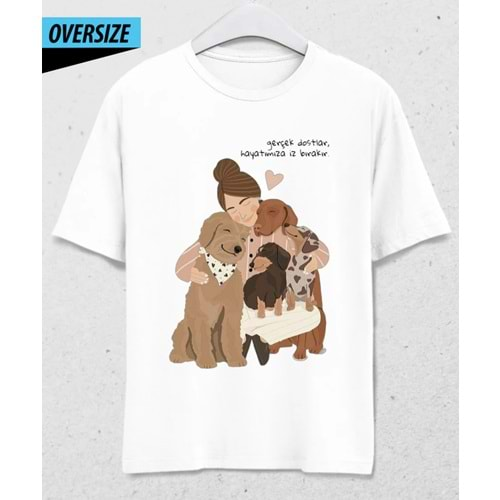 Hayatınıza İz Bırakanlar! Oversize T-Shirt Beyaz