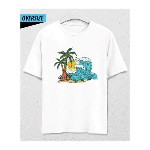 Surf & Sun Oversize T-Shirt Beyaz