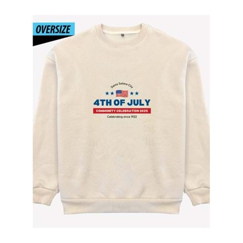 United We Stand Oversize Sweatshirt US Bej