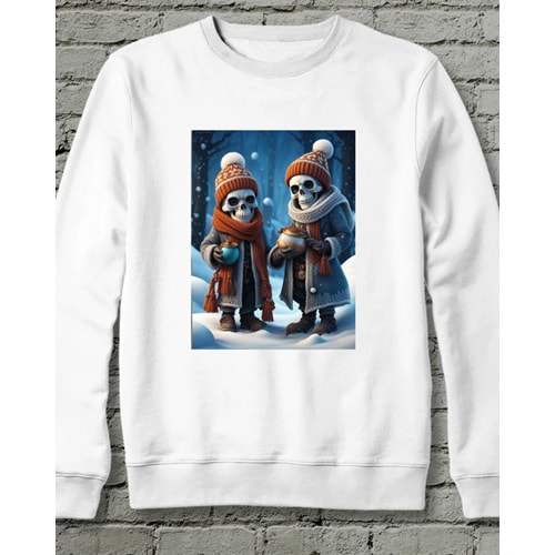 Sonsuza Dek - Özel Tasarım Sweatshirt / Unisex Beyaz