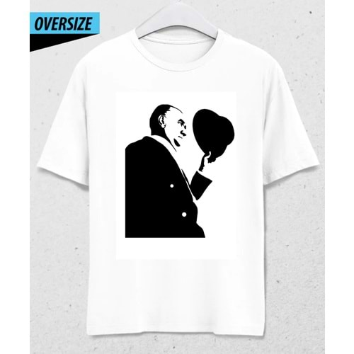 ATATÜRK Baskılı Oversize T-Shirt Beyaz