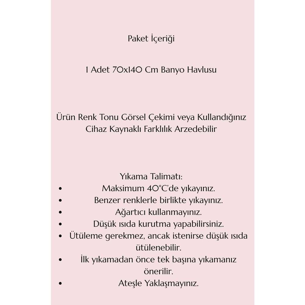 Nayra &#37;100 Pamuklu Banyo Havlusu 70x140 Cm Mor